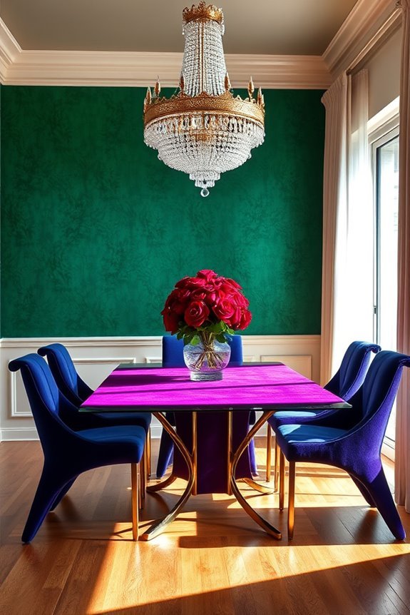 dramatic jewel tone decor