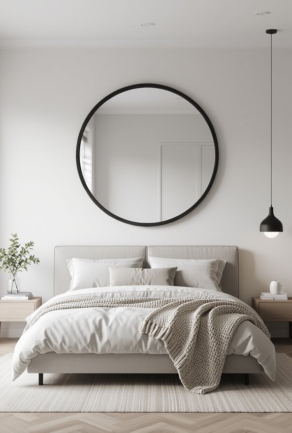 dramatic oversized mirrors amplify depth