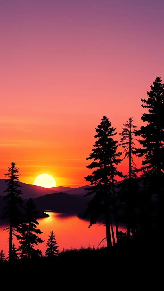 dramatic silhouette landscape art