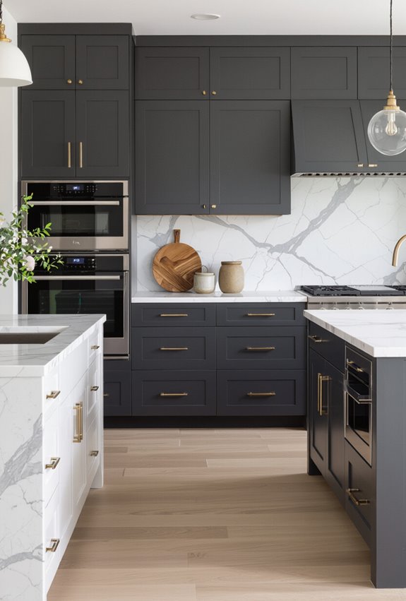 dramatic veined marble contrast