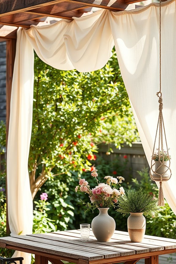 draped fabric swags outdoors