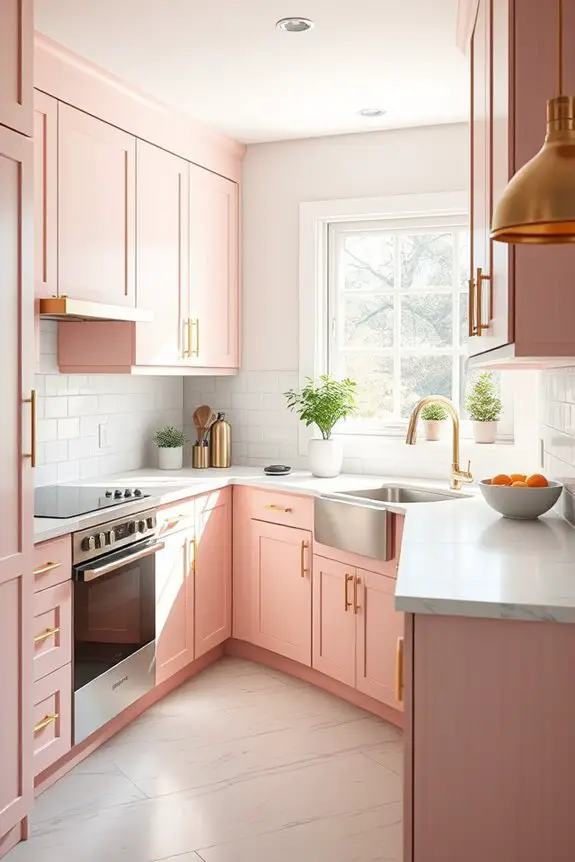 dreamy soft pink cabinets