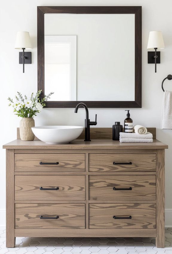 dresser converted into vanity