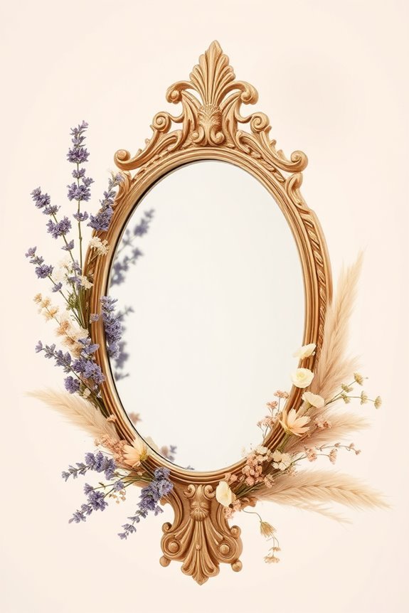 dried flowers enhance mirrors