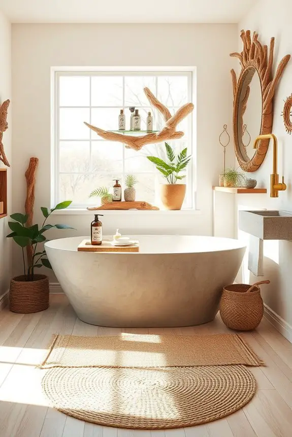 driftwood decor enhances ambiance