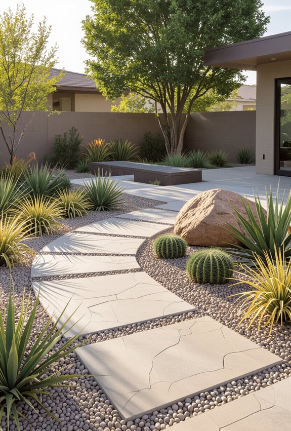 drought tolerant xeriscape rockscape