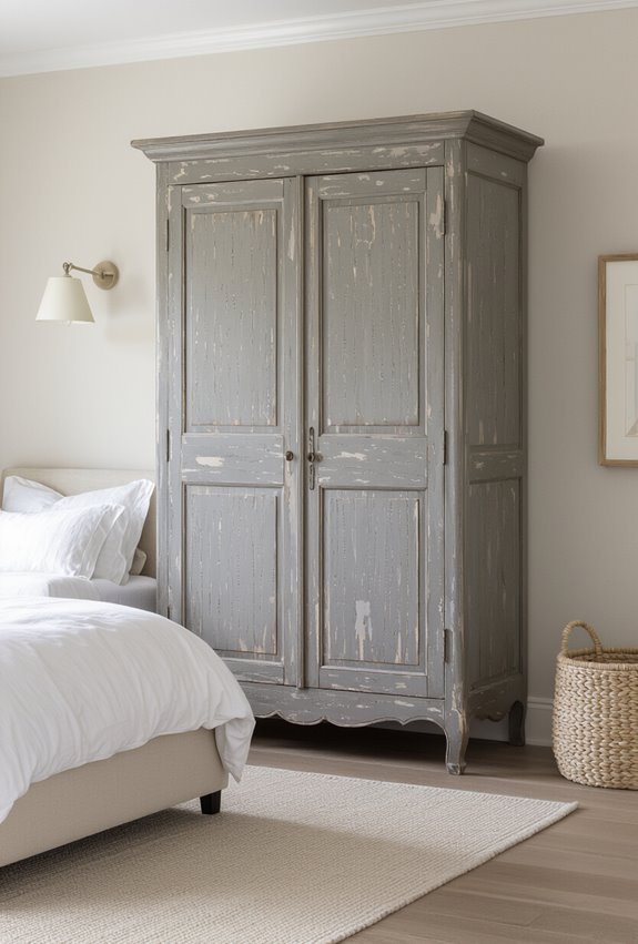 dry brushed french grey wardrobe
