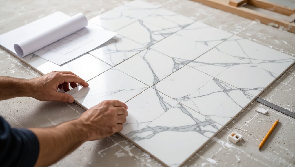 dry fit tile layout