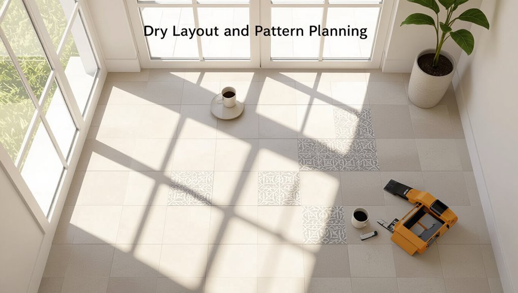 dry layout tile planning