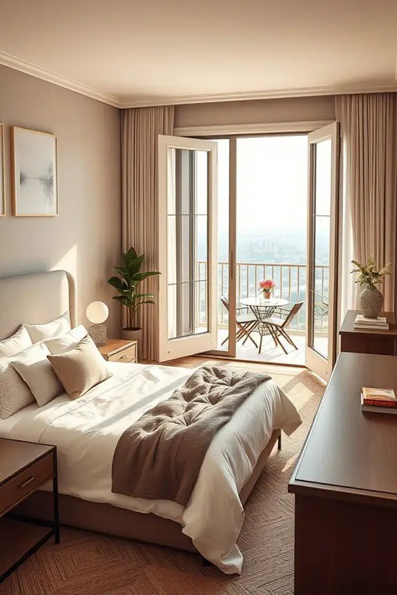 duplex bedroom balcony retreat