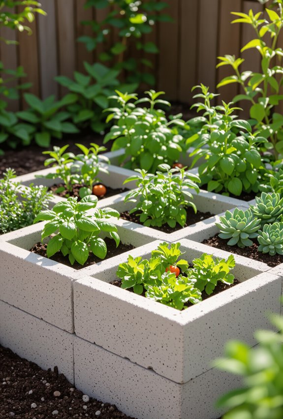 durable concrete block gardens