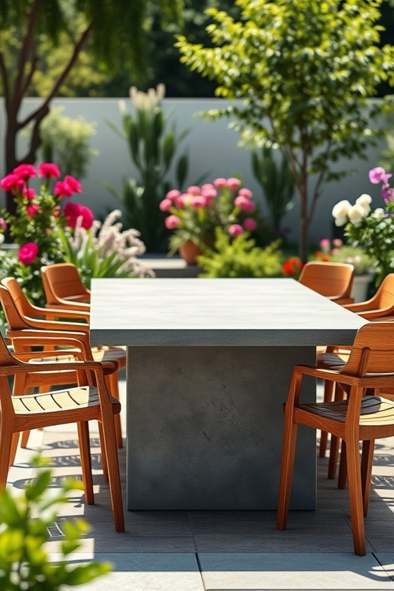 durable concrete rustic wooden chairs