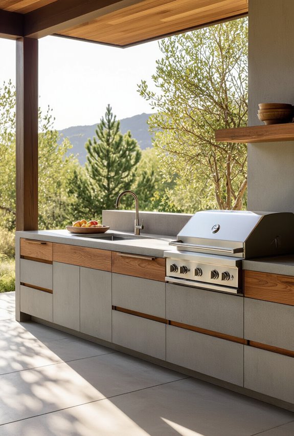 durable concrete warm wood