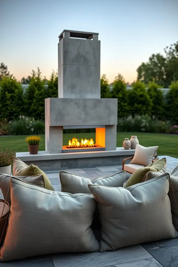 durable modern outdoor fireplace