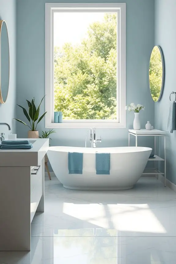 dusty blue and white
