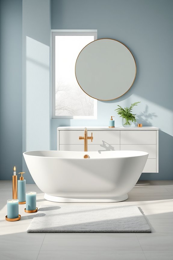 dusty blue bathroom accessories