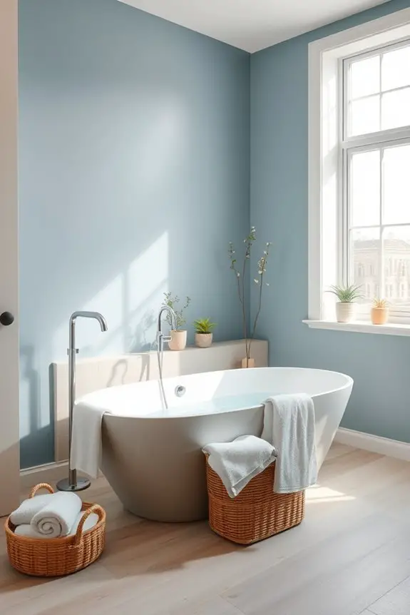 dusty blue bathroom serenity