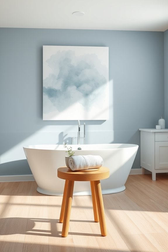 dusty blue calming artwork