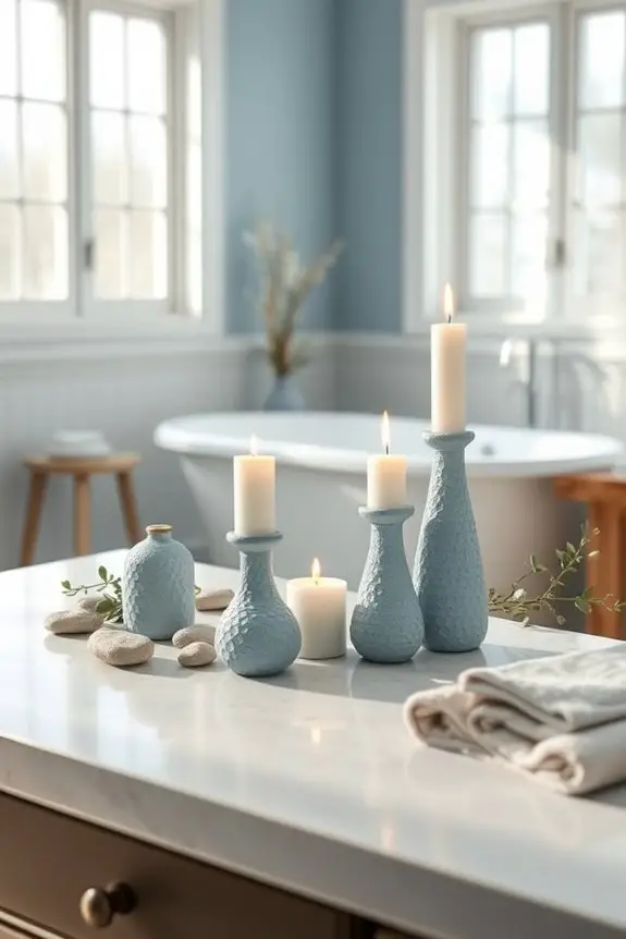 dusty blue candle ambiance