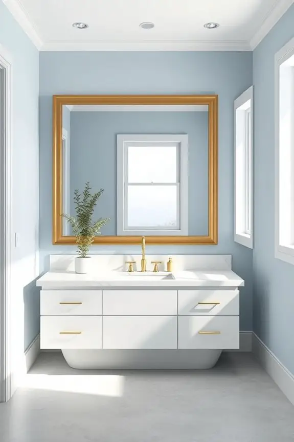 dusty blue mirror elegance