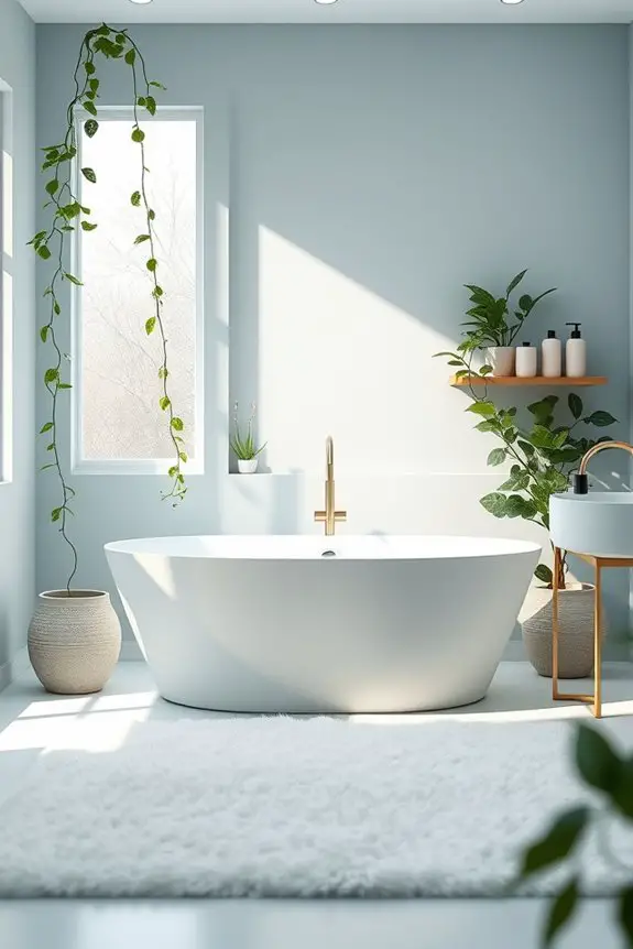 dusty blue plant decor