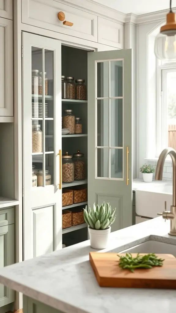 dusty green kitchen doors