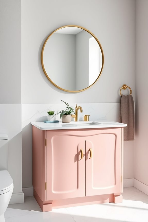 dusty rose bathroom elegance