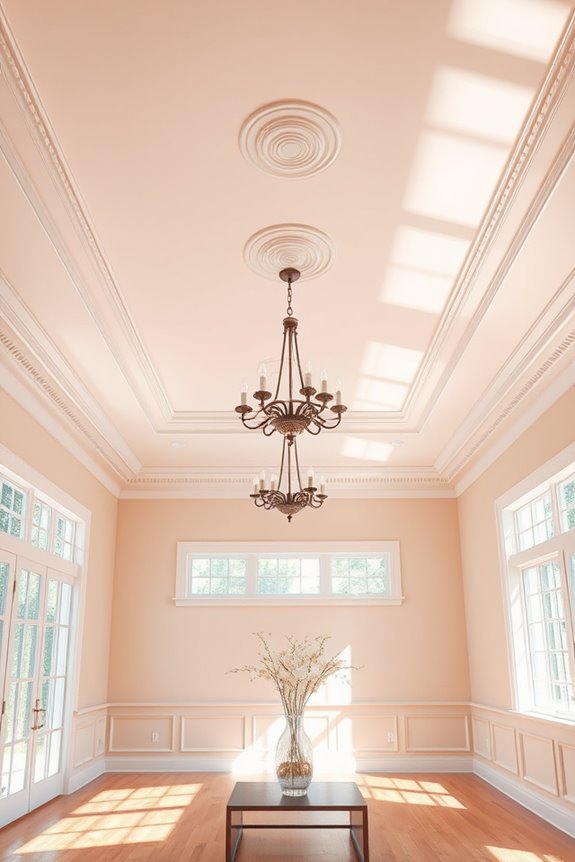 dusty rose ceiling elegance