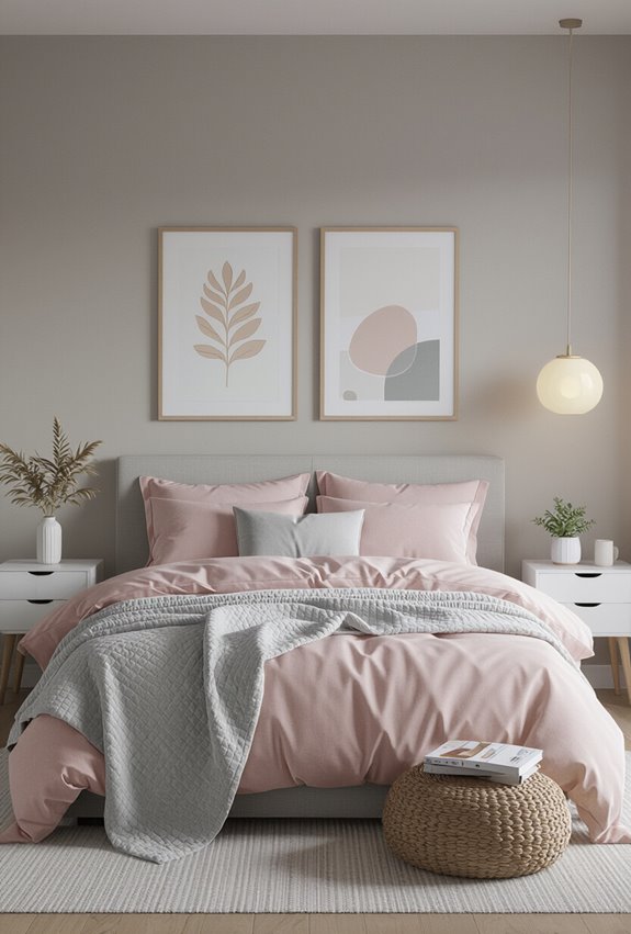 dusty rose with gray