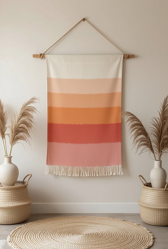 dyed ombre fabric hanging