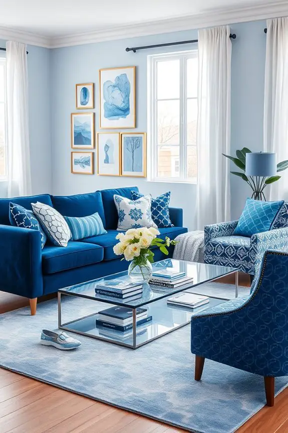 dynamic blue pattern layering