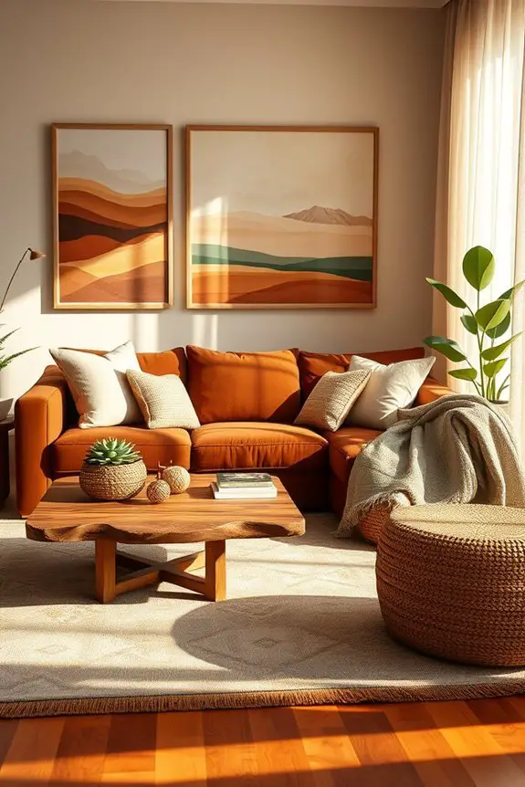 earthy artwork enhances tranquility