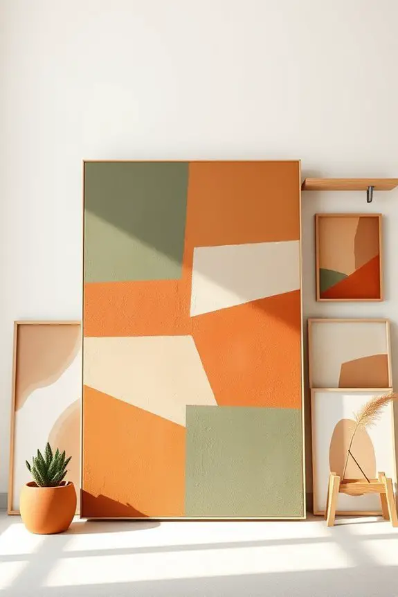 earthy color block decor