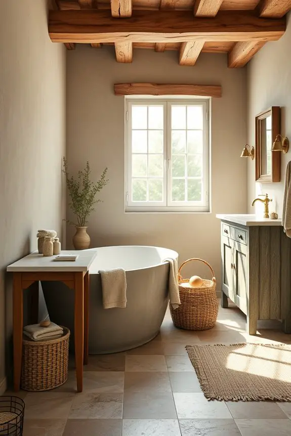 earthy farmhouse bathroom design