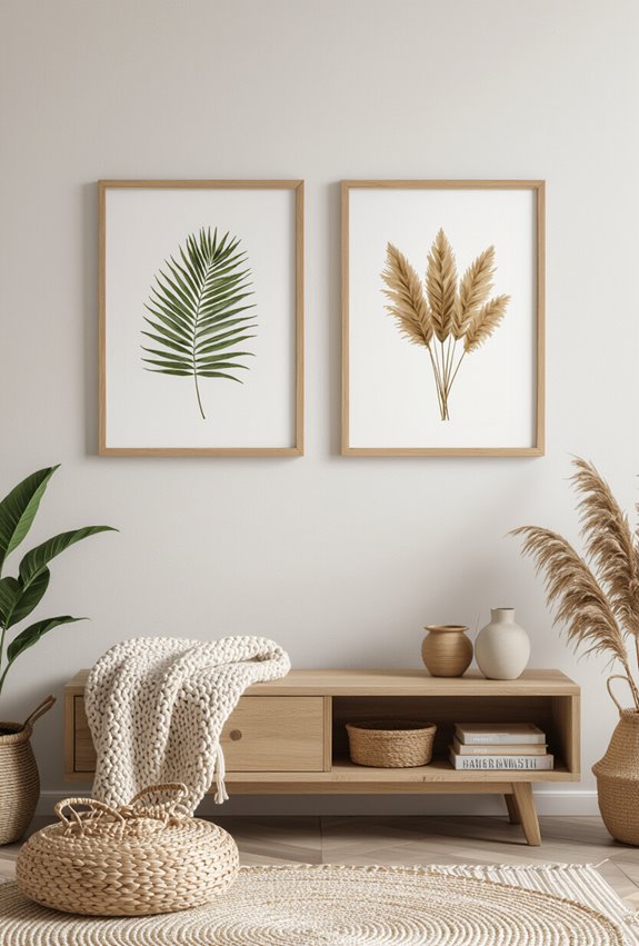 earthy framed botanical gallery