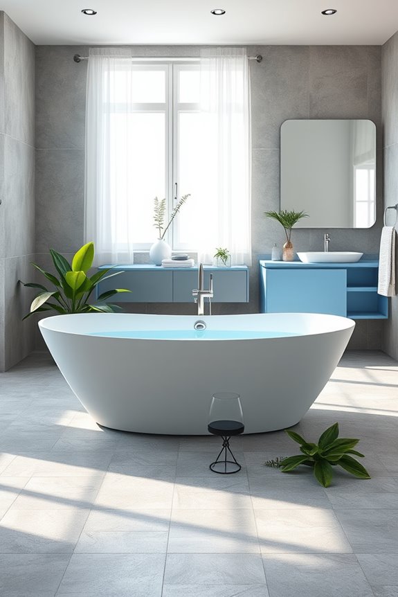 earthy grey bright blue