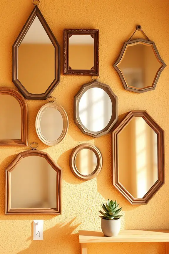 earthy mirrors enhance decor