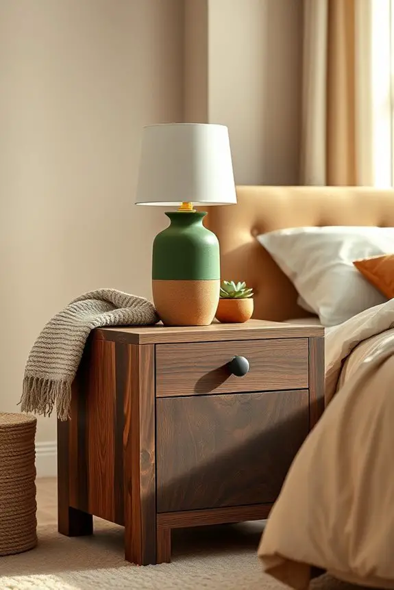 earthy palette bedside decor