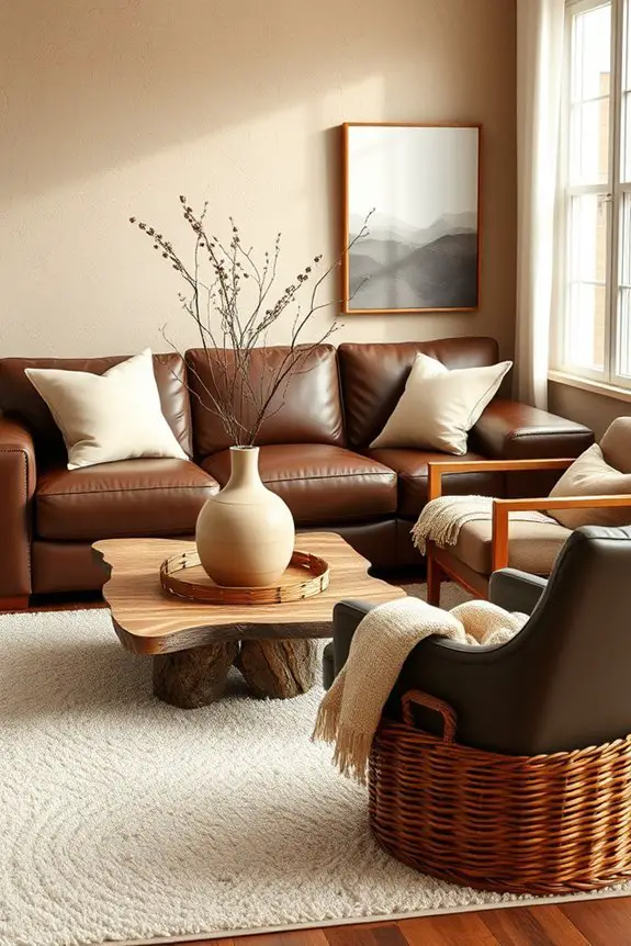 earthy tones cream accents