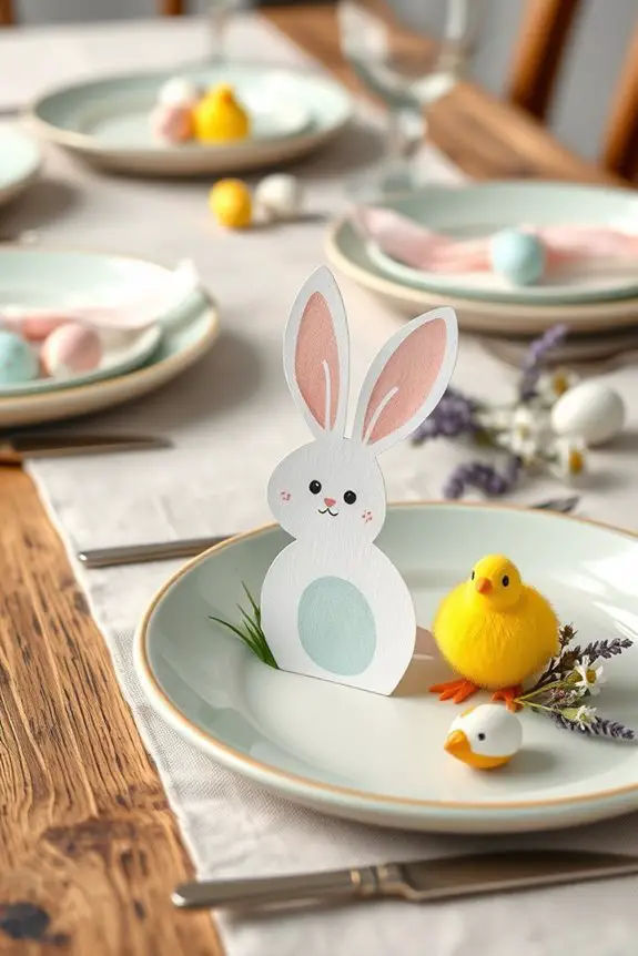 easter bunny and chick place cards