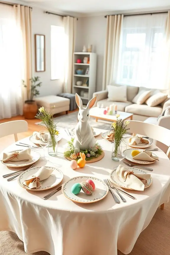 easter bunny themed table settings
