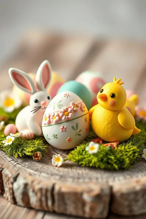 easter clay magnets crafting
