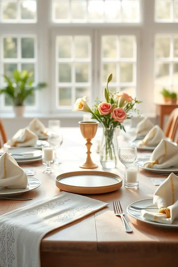 easter communion table setting