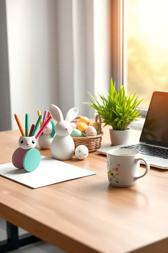 easter themed desk organization ideas