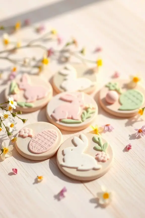 easter themed diy clay coasters