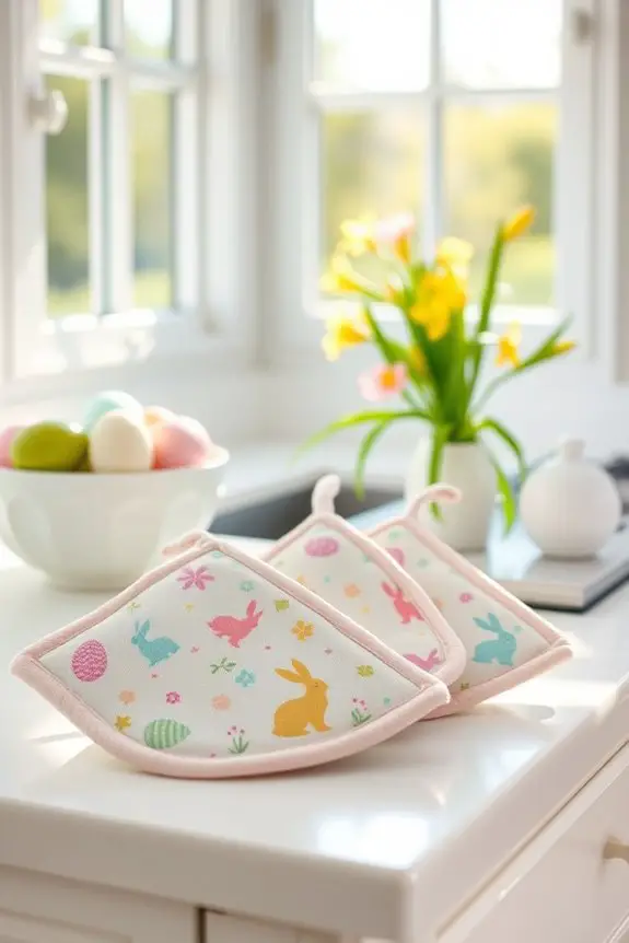 easter themed pot holders joyfully