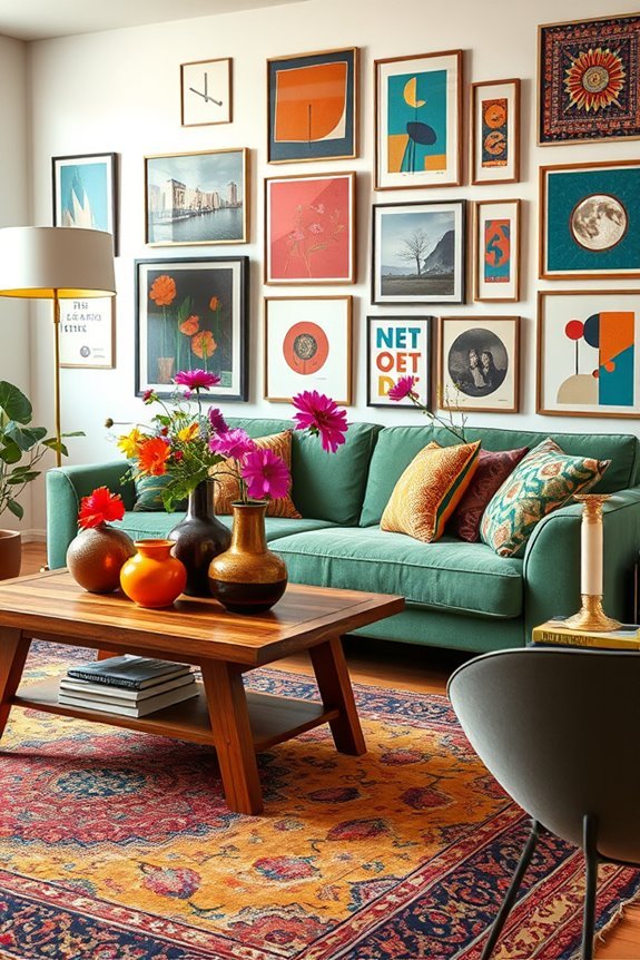 eclectic accessories enhance decor