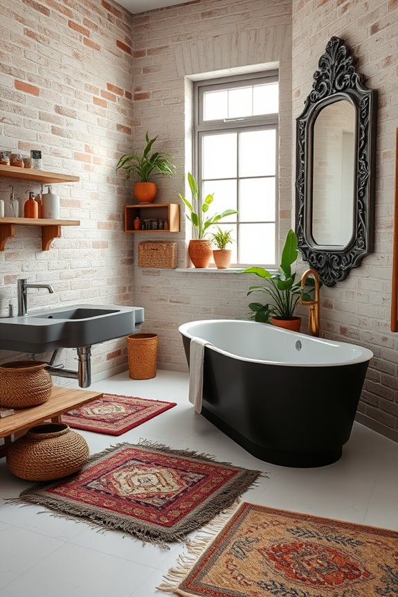 eclectic bathroom texture mix