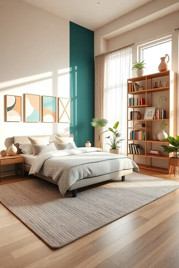 eclectic bedroom color mixing