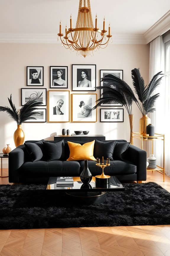 eclectic black and gold design